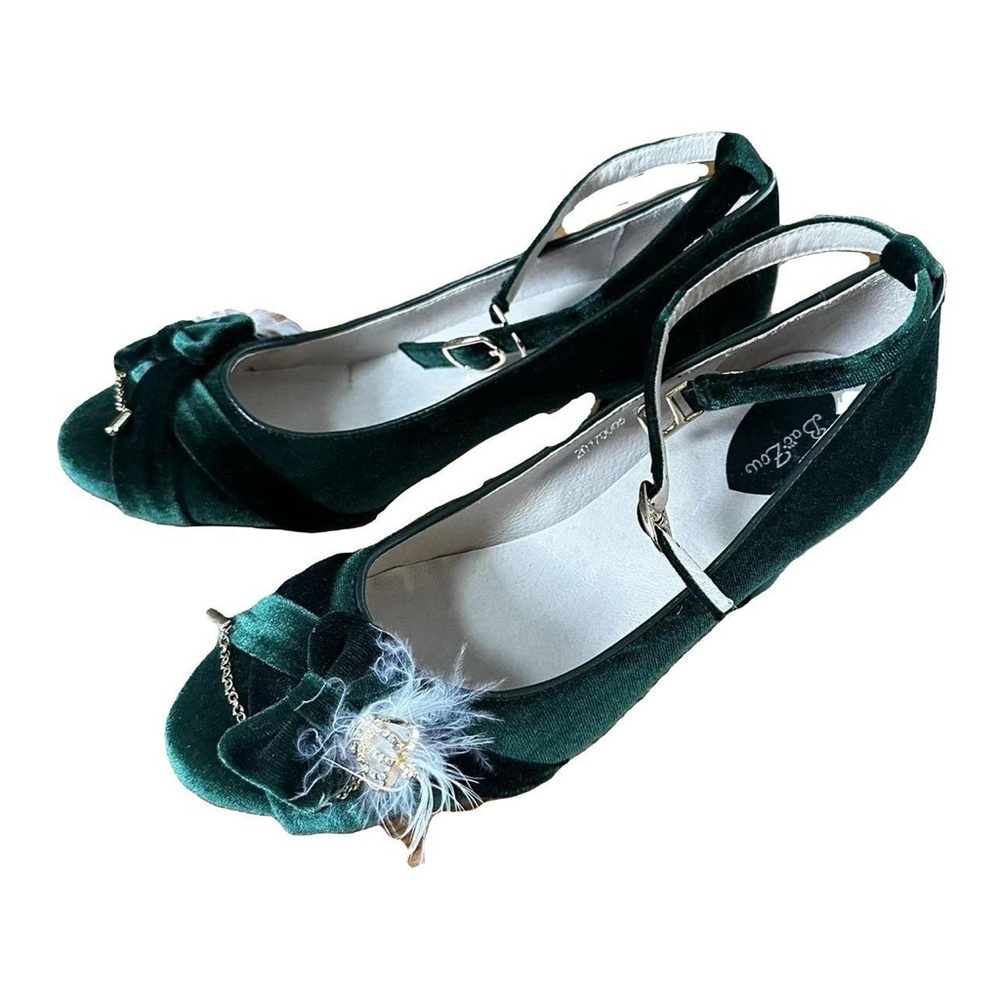 Green Velvet Heels